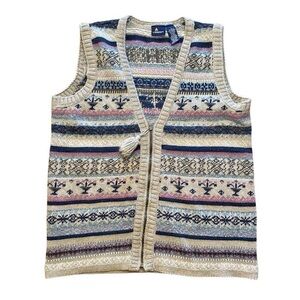 Vintage Lizsport Sleeveless Knit Cardigan Vest